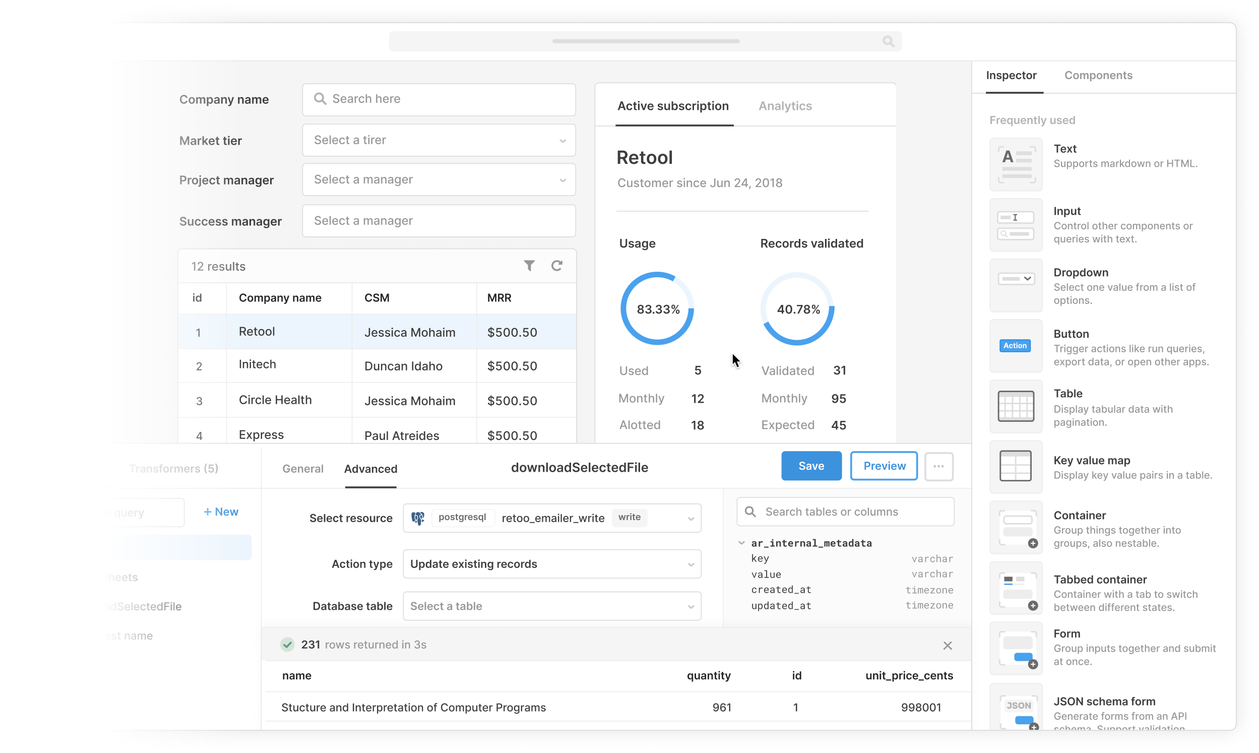 Retool Dashboard