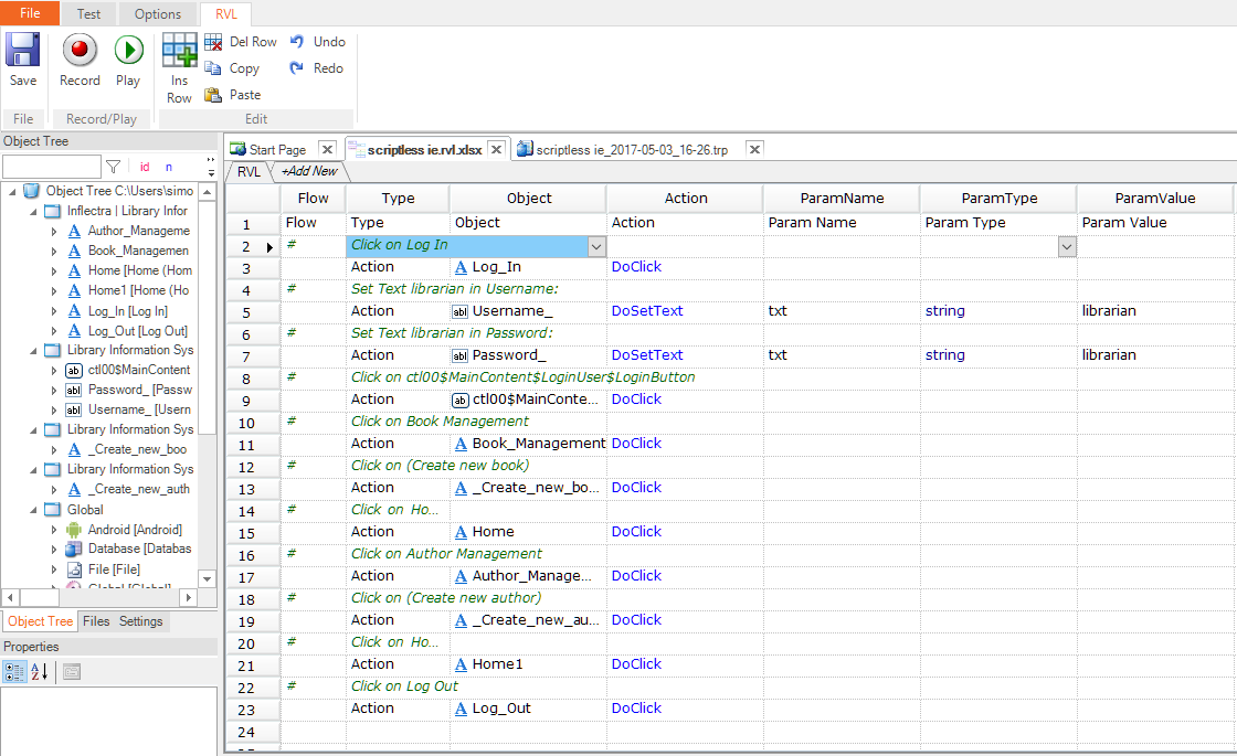 Dashboard of Inflectra Rapise software