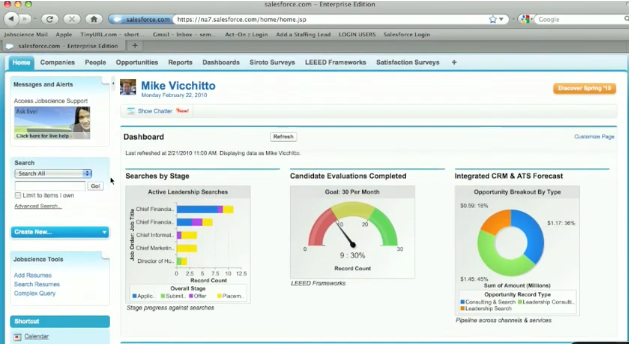 jobscience Dashboard