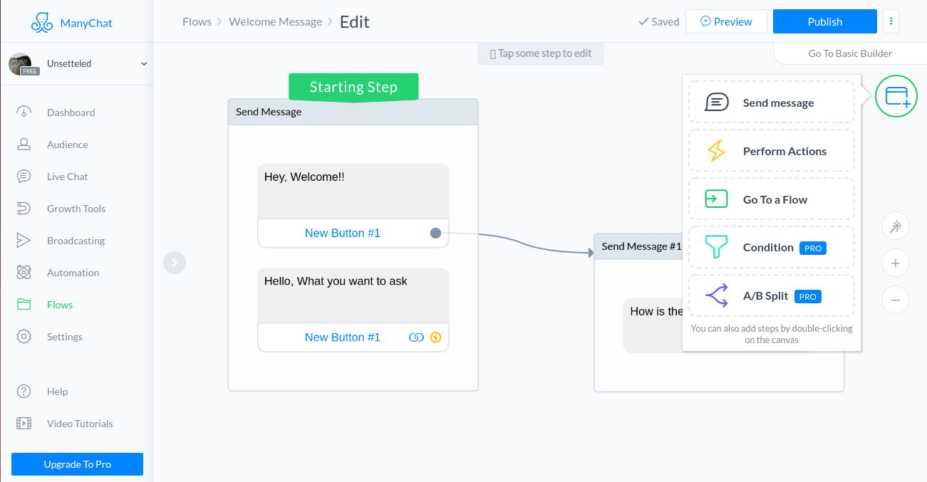 Manychat Dashboard