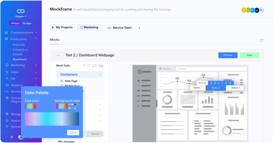 MockFrame Dashboard