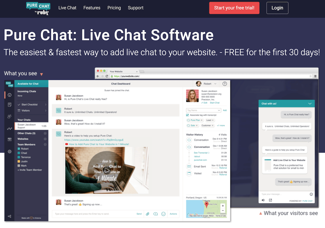 Pure Chat Dashboard